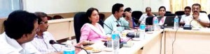 DDC, Sheetal Nanda chairing a meeting at Samba on Tuesday.