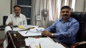 Amit Sharma during review meeting of SIDCO at Jammu on Monday.