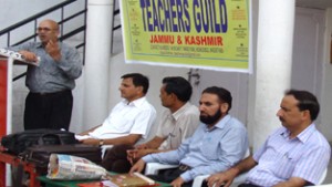 Teachers Guild members during a meeting on Friday.