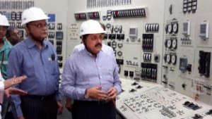 Union Minister Dr Jitendra Singh going around the different sections of Nuclear Energy plant complex during a visit to Kalpakkam, Tamil Nadu on Friday.