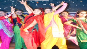 Young artists presenting a colourful dance item during ‘Young Tarang’ by ICCR at GCW Parade on Friday. 