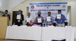 Dignitaries releasing souvenier during inaugural of 2-day seminar at CUK on Thursday.