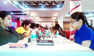 Players concentrating hard while making moves during Sub Junior National Chess Tournament in Jammu on Monday.  