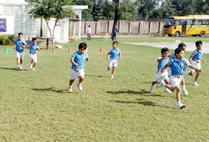 Tiny Tots in action during Sports Week at GD Goenka in Jammu.