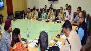 DyCM, Dr Nirmal Singh reviewing arrangements for Eid-ul-Azha in a meeting at Jammu on Tuesday.