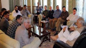 Chief Minister Mufti Mohd Sayeed interacting with the members of Civil Society Forum at Srinagar on Wednesday.