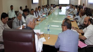 Chief Minister, Mufti Mohammad Sayeed chairing a high-level review meeting of Forest, Ecology & Environment Department on Thursday.