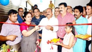 MoS Education, Priya Sethi and senior BJP leader Yudhvir Sethi inaugurating Hot Billions Restaurant at Rehari on Sunday.
