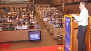 Union Minister Dr Jitendra Singh delivering the inaugural address as chief guest at the two-day National Conclave on “Social Media for Good Governance” at New Delhi on Saturday.