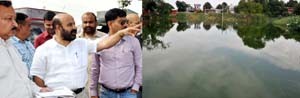 Minister for Social Welfare, Bali Bhagat during his tour to Raipur-Domana on Wednesday.