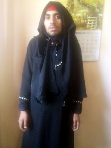 Burqa clad OGW in police custody. —Excelsior/Younis Khaliq
