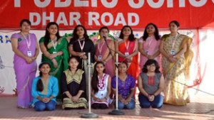 Group song being presented during Grandparents Day at APS Udhampur.