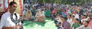 DDC, Dr Shahid Iqbal Choudhary addressing a gathering at Muttal on Thursday.