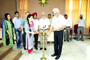 SKUAST-J VC lighting ceremonial lamp at interface meeting on Friday.