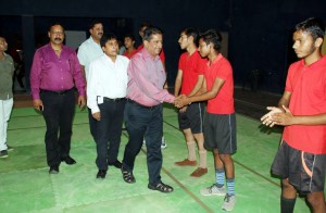 Divisional Sports Officer Jammu interacting with players while inaugurating the Kabaddi Tournament in Jammu.