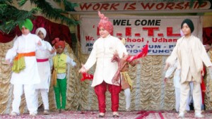 Students presenting skit while celebrating 26th Annual Day at NITL Udhampur on Friday.