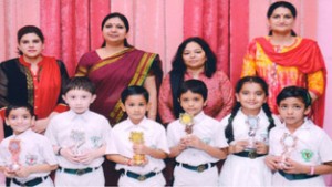 Winners of Hindi Recitation Competition posing for group photograph