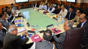 Chief Secretary BR Sharma chairing a meeting of Forest Advisory Committee at Srinagar on Saturday.