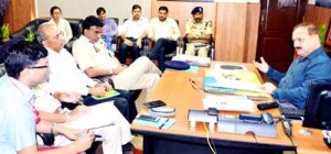 Divisional Commissioner, Dr Pawan Kotwal reviewing arrangements for Charri  Yatras in a meeting at Jammu on Thursday.