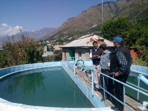 DDC, Saugat Biswas during inspection of water filtration plant at Kishtwar on Wednesday.