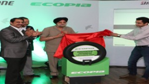 Officials of Bridgestone India launching ‘Ecopia’ at Jammu.