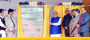 Prime Minister Narendra Modi inaugurating Baglihar Stage-II project at Chanderkoot on Saturday.