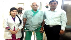 Patient after bilateral hip replacement performed at Fortis Hospital, Ludhiana.