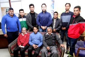 Members of Strength Lifting Association and promoters of the game during a meeting in Jammu on Thursday.