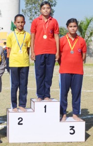 Medal winners of Annual Athletic Meet organized by Jammu Sanskriti School.   