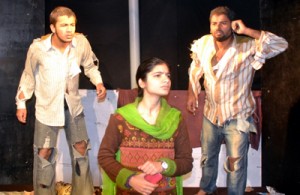 A scene 'Chote Bade' staged by Natrang in Jammu.