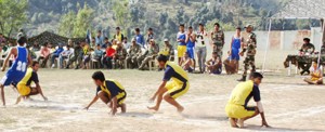 Players in action during a Kho-Kho match organised by Army.