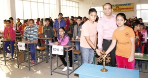 Students during State Level Competition organized by Career Abacus in Jammu.