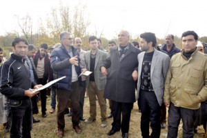 Minister for Horticulture, Abdul Rehman Veeri during his visit to tourist spots on Saturday.