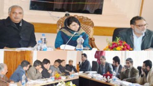 Member Parliament Mehbooba Mufti chairing DEC meeting on Friday.