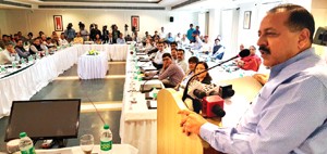 Union Minister Dr Jitendra Singh addressing a one-day workshop of Principal Secretaries GAD / Personnel from different States, at New Delhi on Monday.