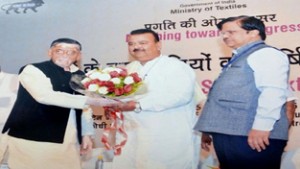 Industries and Commerce Minister of J&K Chander Prakash Ganga during a conference at  New Delhi on Thursday.