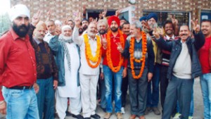 Newly elected office bearers of Taxi Operators Union, Railway Station Jammu.