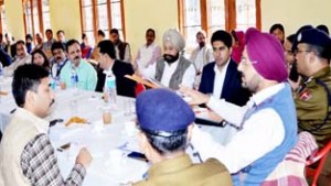 DC Jammu Simrandeep Singh chairing a meeting on Wednesday.