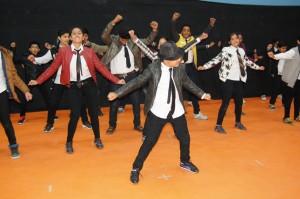 Students performing during Creative Dance Classes at KC Sports Club in Jammu on Thursday.