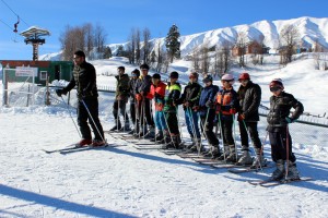 Players in action during Ski Course at IISM, Gulmarg on Monday.