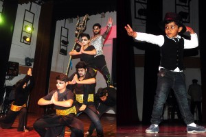 Children performing during a mega dance organized by Natraj Studio in Jammu.