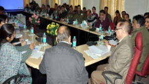 Divisional Commissioner, Dr Pawan Kotwal reviewing Republic Day arrangements in a meeting at Jammu on Saturday.