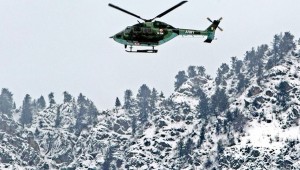 An Army helicopter on rescue mission at Siachen Glacier on Wednesday.