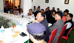 DG Civil Defence taking a review meeting at Katra on Tuesday.