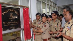 DGP, K Rajendra Kumar inaugurating canteen at PHQ Jammu on Thursday.