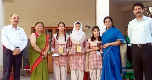 Chairperson PAWWA Mrs K Vijay facilitating students of PP School Miran Sahib in Jammu.