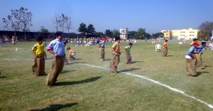 Students sweating-it-out during Sports Meet at GD Goenka Public School in Jammu.