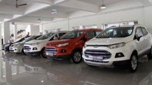 Cars on display at Ford Assured outlet.