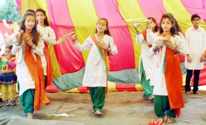 Students presenting cultural item during Annual Day celebrations.