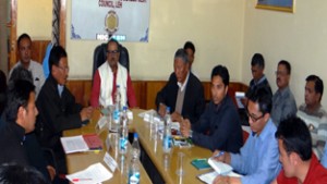 Deputy Chief Minister alongwith Minister for Cooperatives & Ladakh Affairs chairing a meeting in Leh.